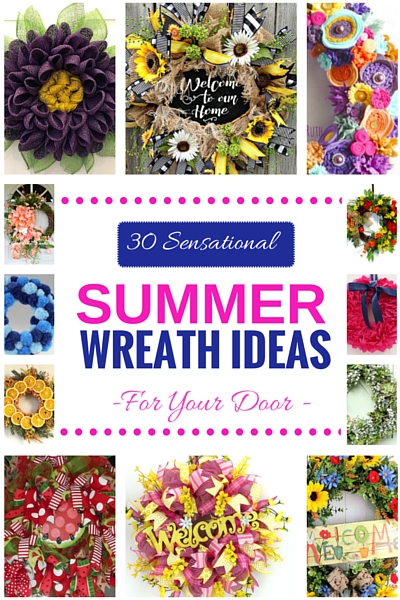 30 Sensational Summer Wreath Ideas for Your Door Round Up by www.southerncharmwreaths.com/blog