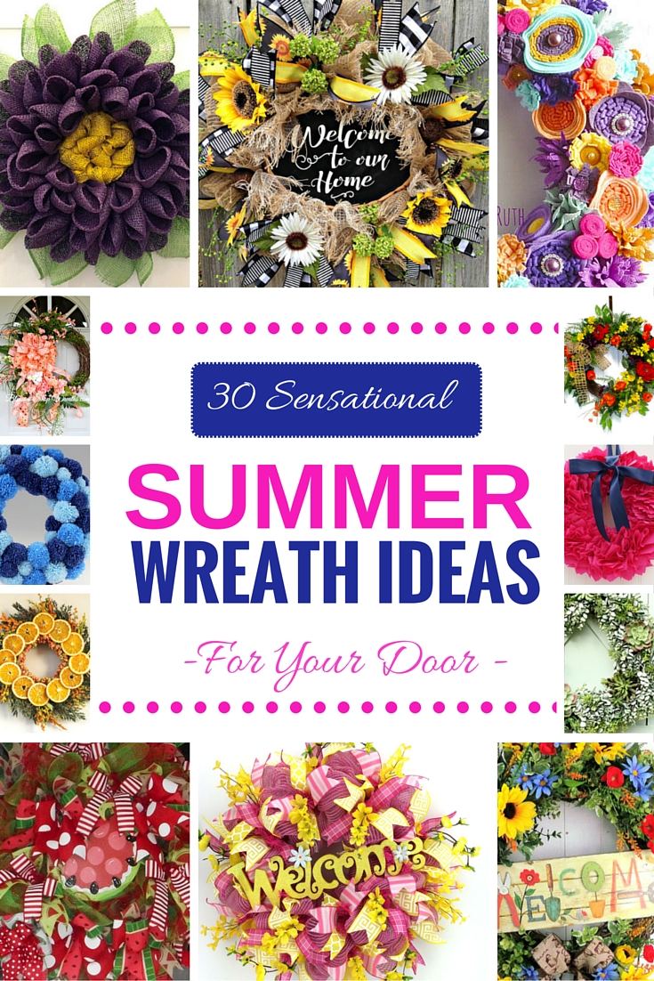 30 Sensational Summer Wreath Ideas for Your Door Round Up by www.southerncharmwreaths.com/blog
