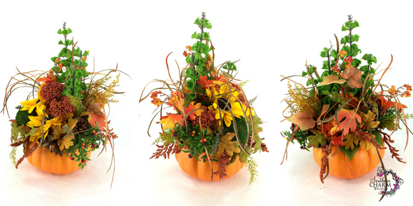 Video on how to make fall pumpkin centerpieces by www.southerncharmwreaths.com/blog