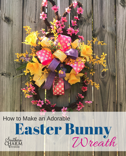 How to make and adorable Easter Bunny Door Wreath
