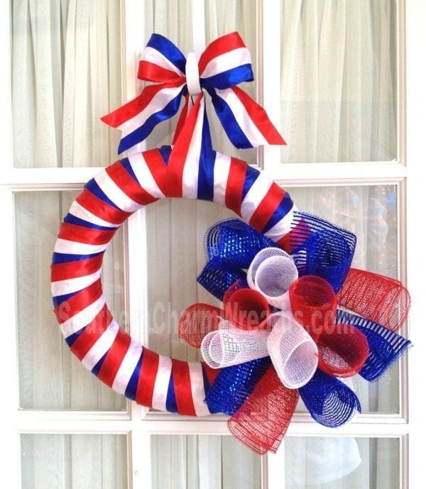 How to Make a Simple July 4th Door Wreath - Southern Charm Wreaths