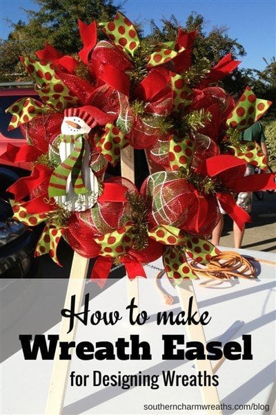 Make wreaths easier with a wreath easel. Save money and make your own wreath easel here.