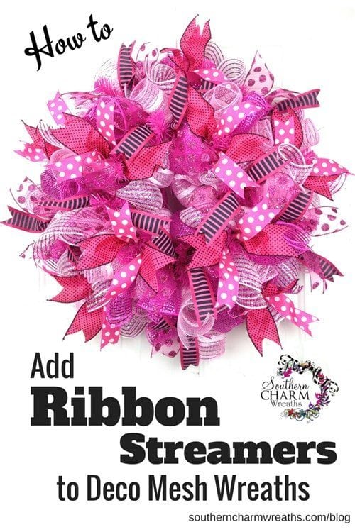 How to Add Ribbon Streamers to Deco Mesh Wreaths by Southern Charm
