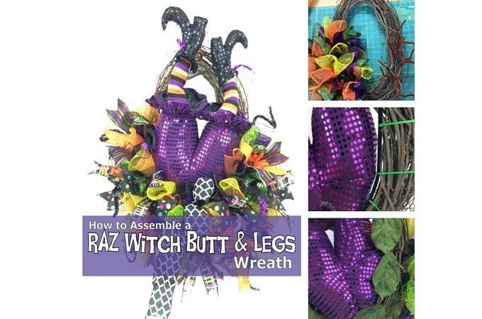 How to Attach a Raz Witch Butt in Wreath