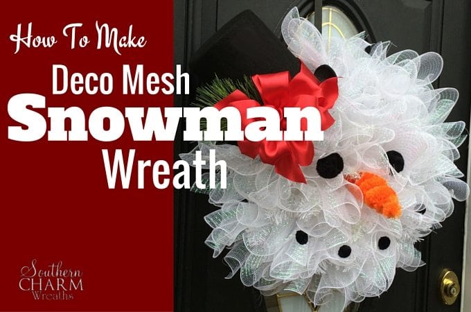 How To Make Deco Mesh Snowman Wreath | Southern Charm Wreaths