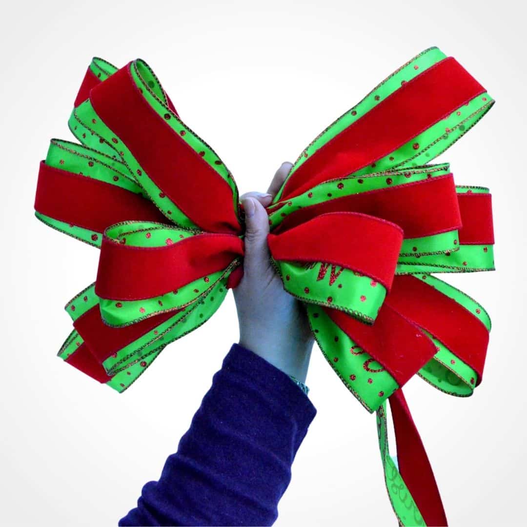 how to make a christmas bow topper