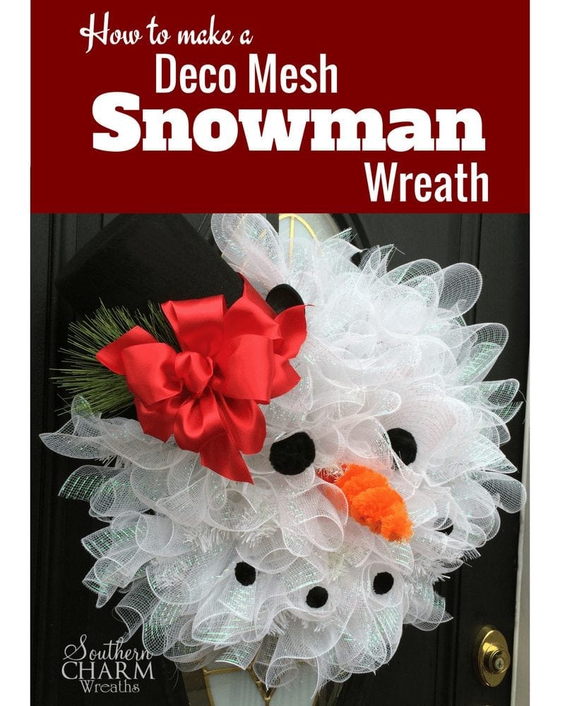 How to Make a Deco Mesh Snowman Wreath with Video