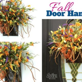 How to make a fall door hanger using a large fall bush by www.southerncharmwreaths.com/blog