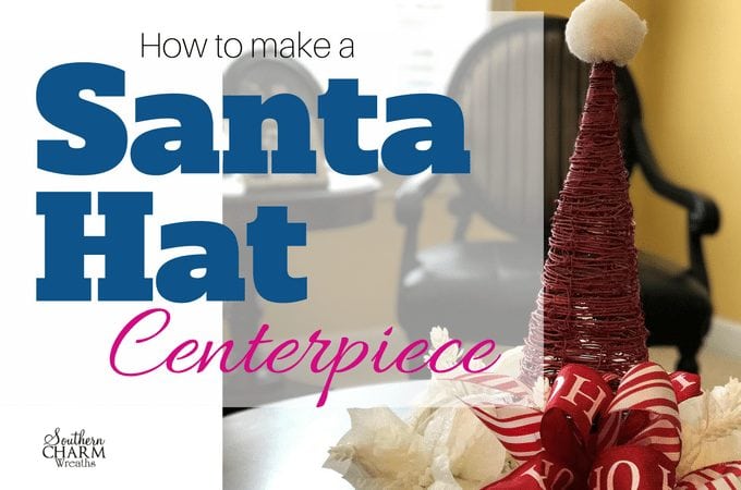 How to make a Santa Hat Centerpiece from a grapevine cone by Southern Charm Wreaths