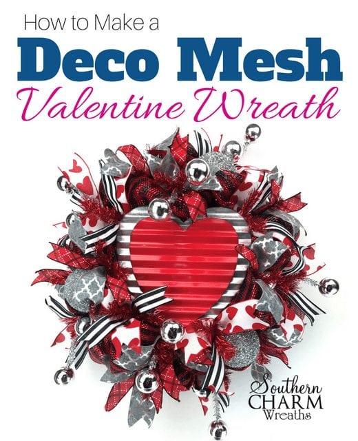 Deco Mesh Valentines Day Wreath - Southern Charm Wreaths