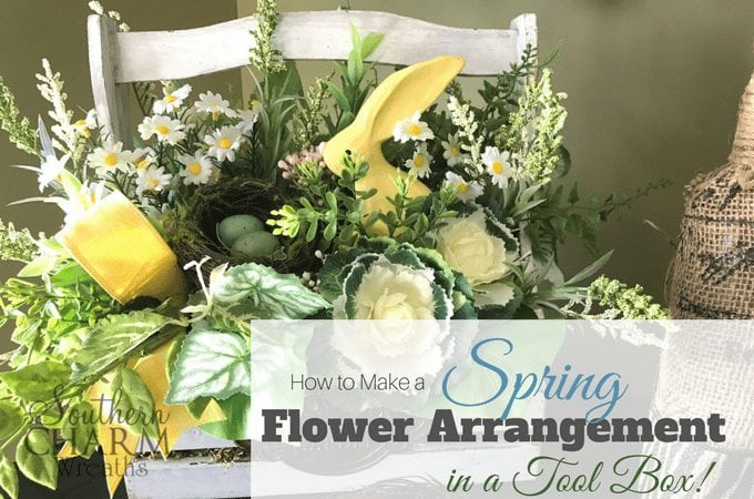How to Make a Spring Flower Arrangement in a Tool Box