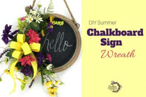 DIY Chalkboard Sign Wreath for Summer - Use a chalkboard sign and turn it into a wreath by Southern Charm Wreaths