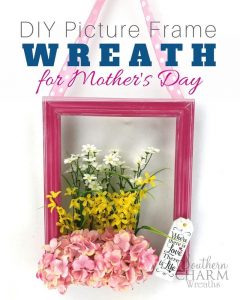 DIY Picture Frame Wreath for Mother's Day