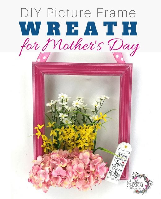 Picture Frame Wreath Tutorial for Mother's Day