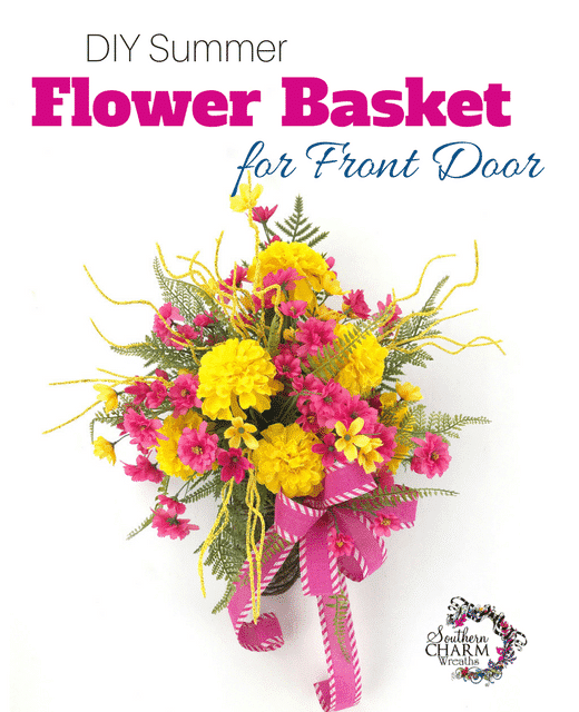 DIY Summer Flower Basket for Front Door