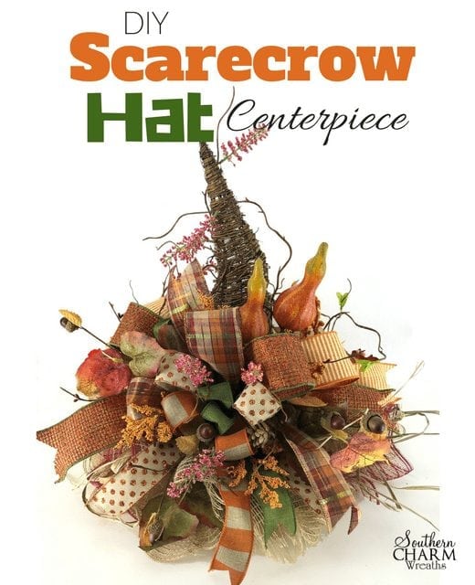 DIY Fall Scarecrow Hat Centerpiece by Southern Charm Wreaths