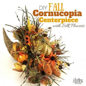 DIY Fall Cornucopia Table Centerpiece