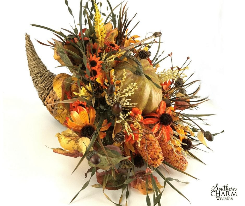Fall Cornucopia Centerpiece Tutorial With Silk Flowers