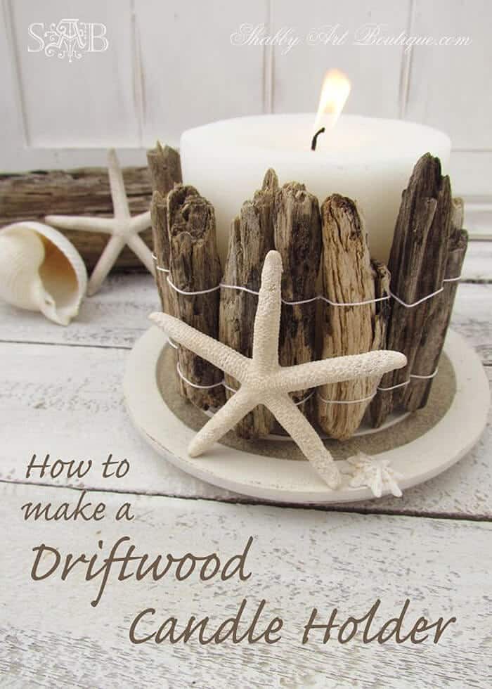 20 Crafty Diy Candle Holder Ideas To Warm Up Your Home Southern Charm Wreaths - Diy Driftwood Candle Holder Centerpiece