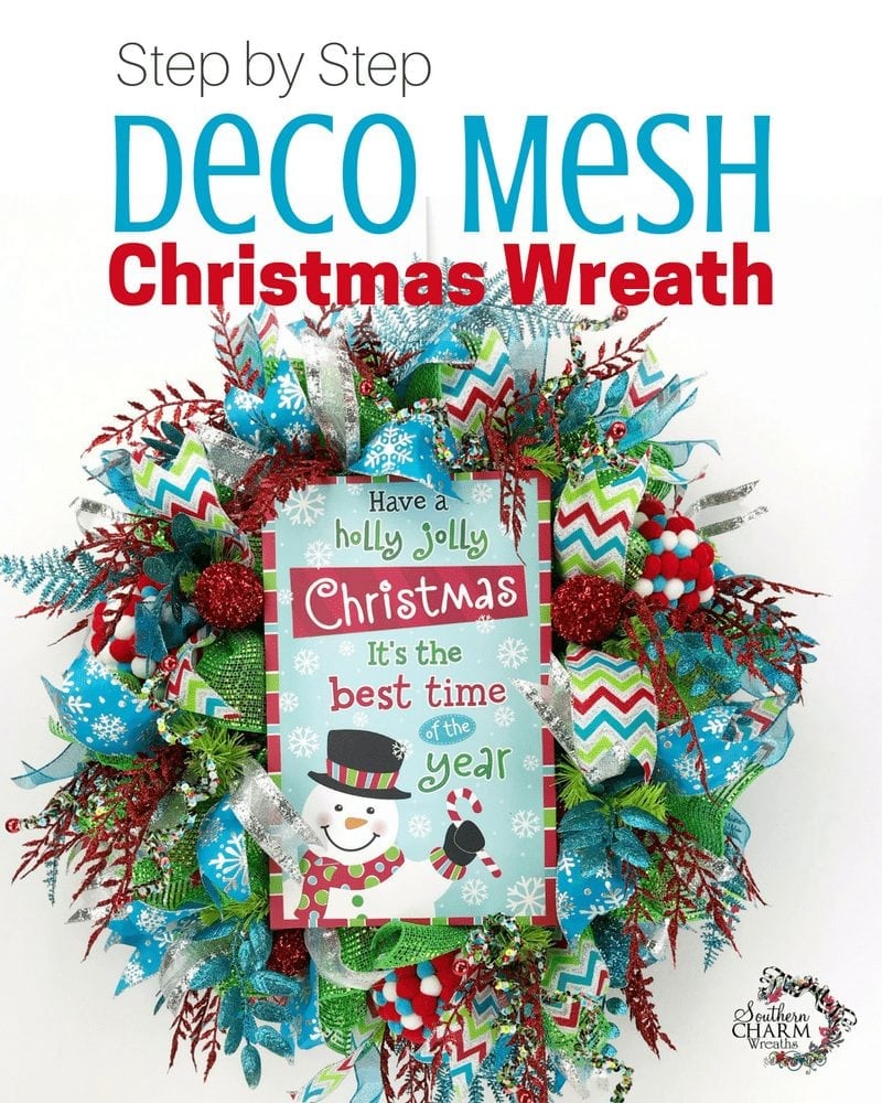 How to Make a Deco Mesh Christmas Wreath With Sign by Southern Charm Wreaths