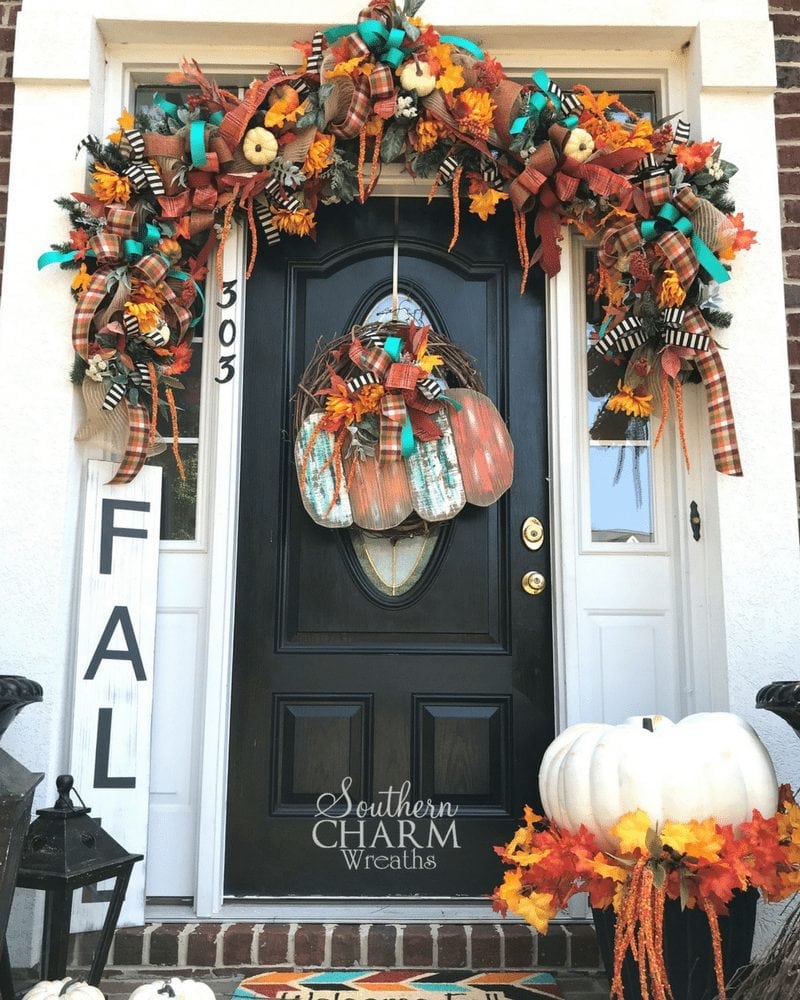 How to jazz up a door sign using silk flowers by Southern Charm Wreaths