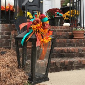 How to make a fall lantern flower arrangement by Southern Charm Wreaths