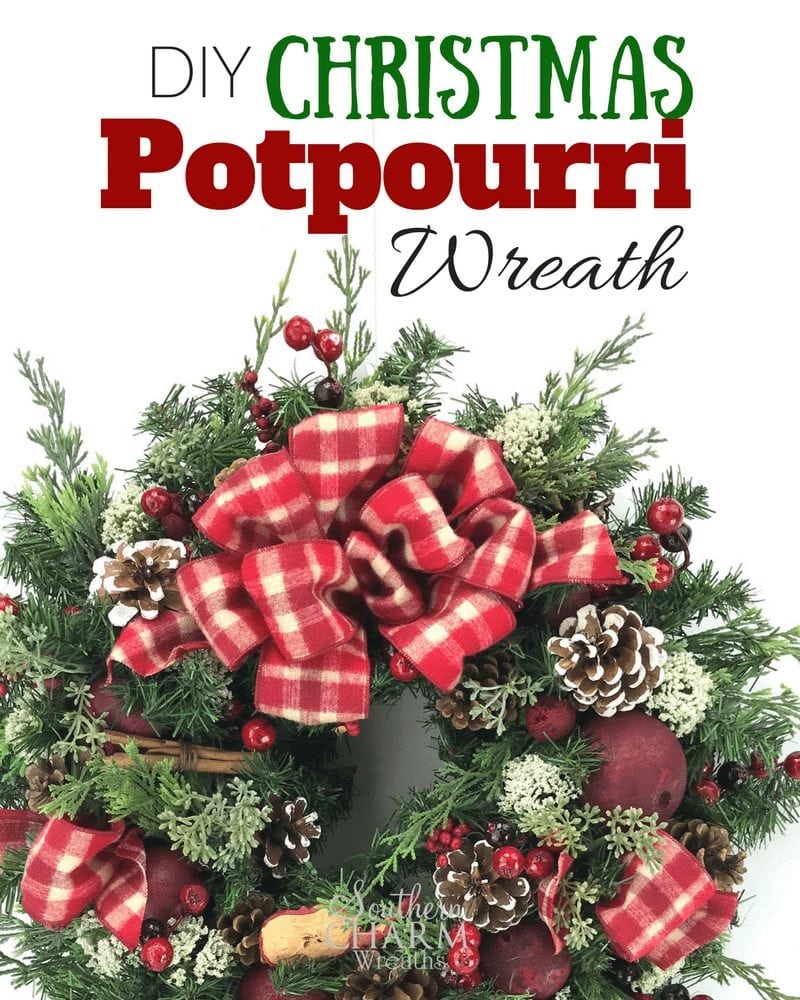 DIY Christmas Potpourri Wreath Tutorial by Southern Charm Wreaths