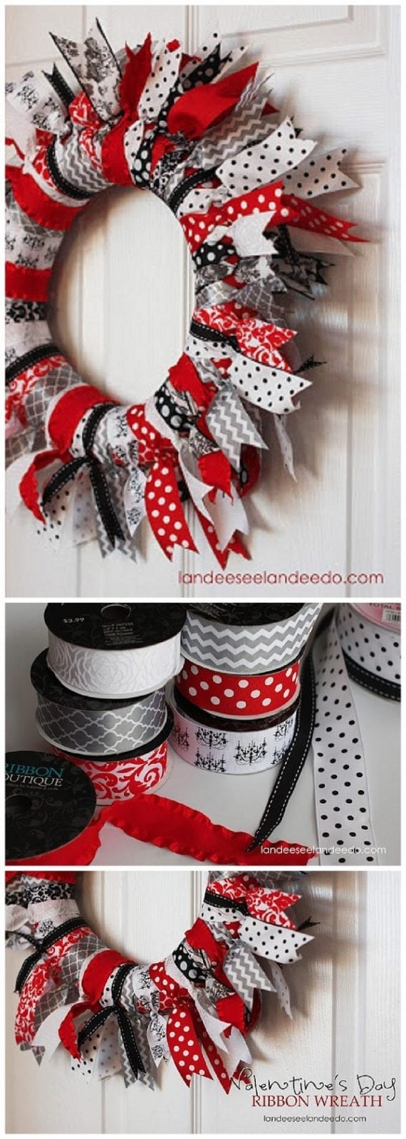 DIY Multi Ribbon Bow for Valentine's Day - Southern Charm Wreaths