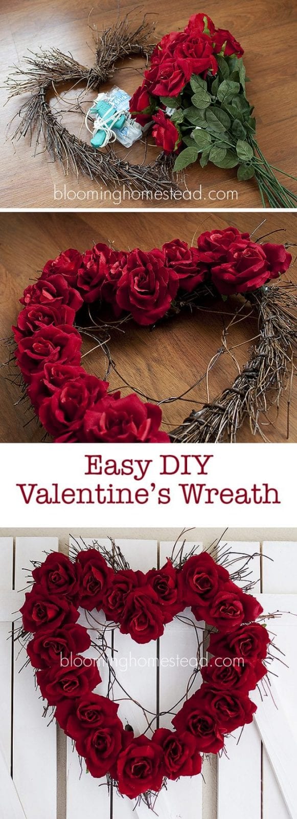 Pretty Valentine Wreath: Easy DIY with Ribbon - A Pop of Pretty