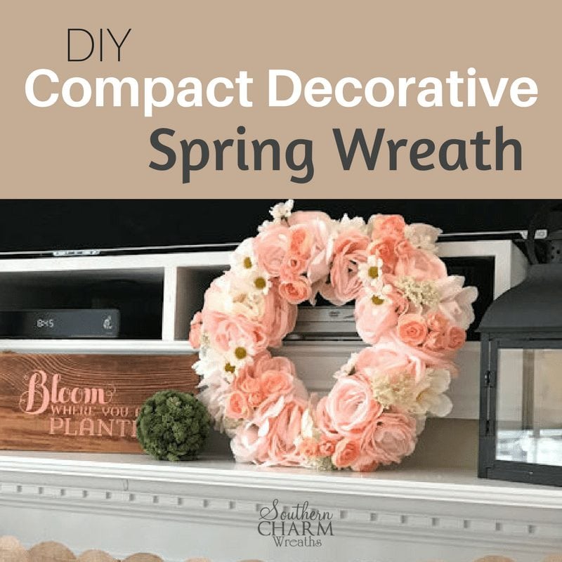 DIY Compact Decorative Spring Wreath Idea by Southern Charm Wreaths