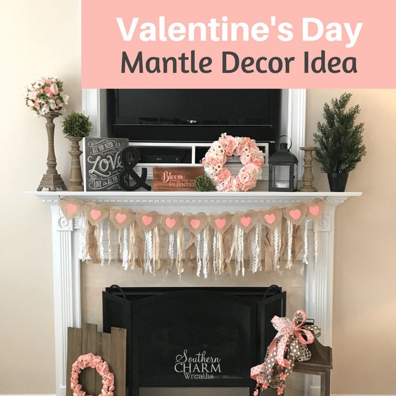 Valentine's Day Mantle Decor Ideas by Southern Charm Wreaths