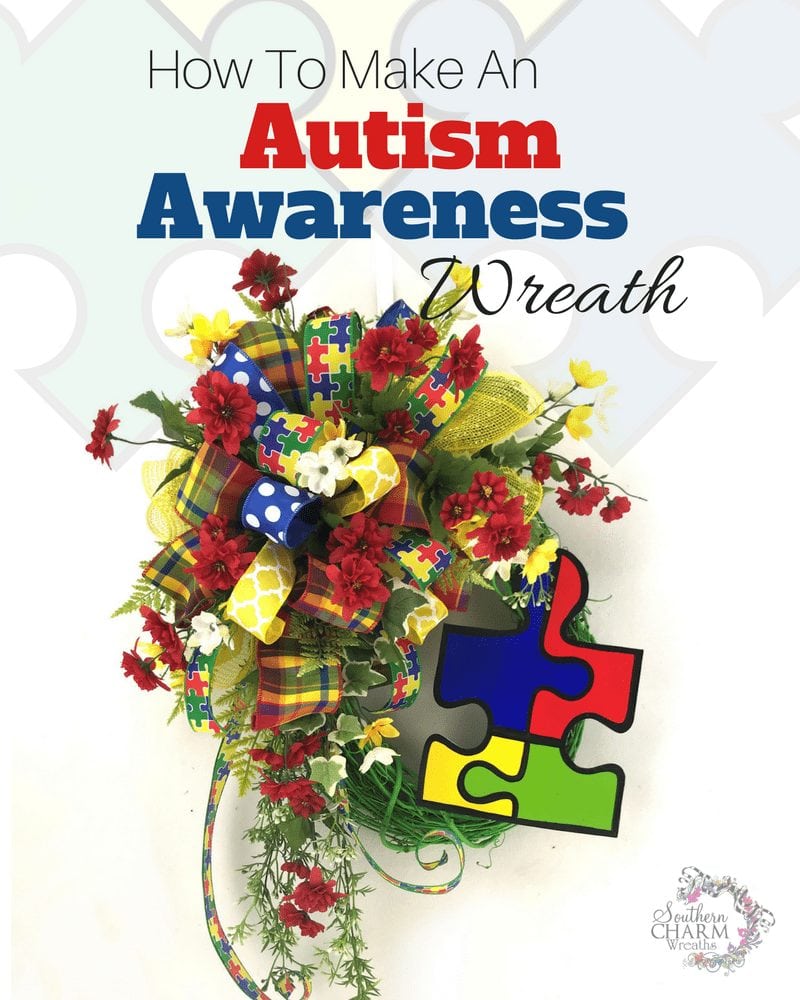 DIY Autism Awareness Wreath by Southern Charm Wreaths