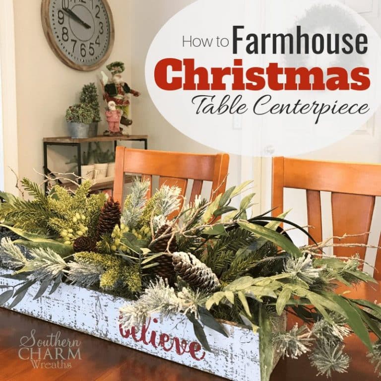 DIY Rustic Farmhouse Christmas Table Centerpiece