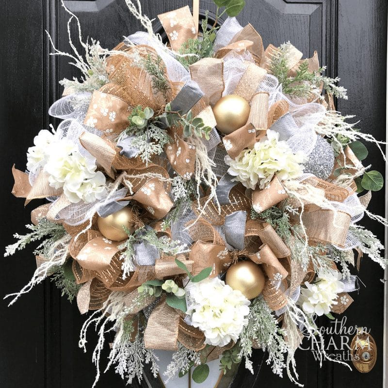 silver and gold wreath