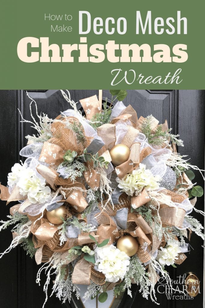 Diy Christmas Wreath Mesh Ribbon  Gold Mesh Ribbon Christmas Tree