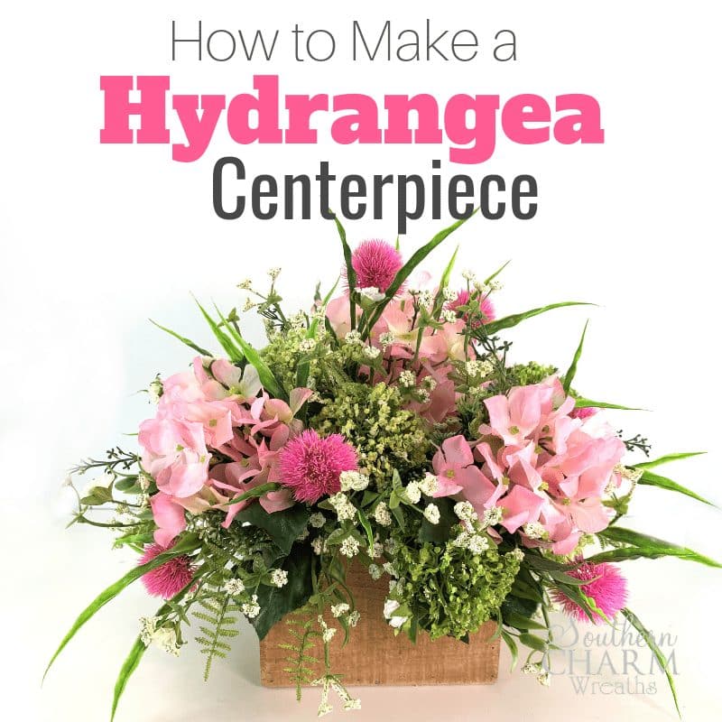 How to make a hydrangea centerpiece using silk flowers.