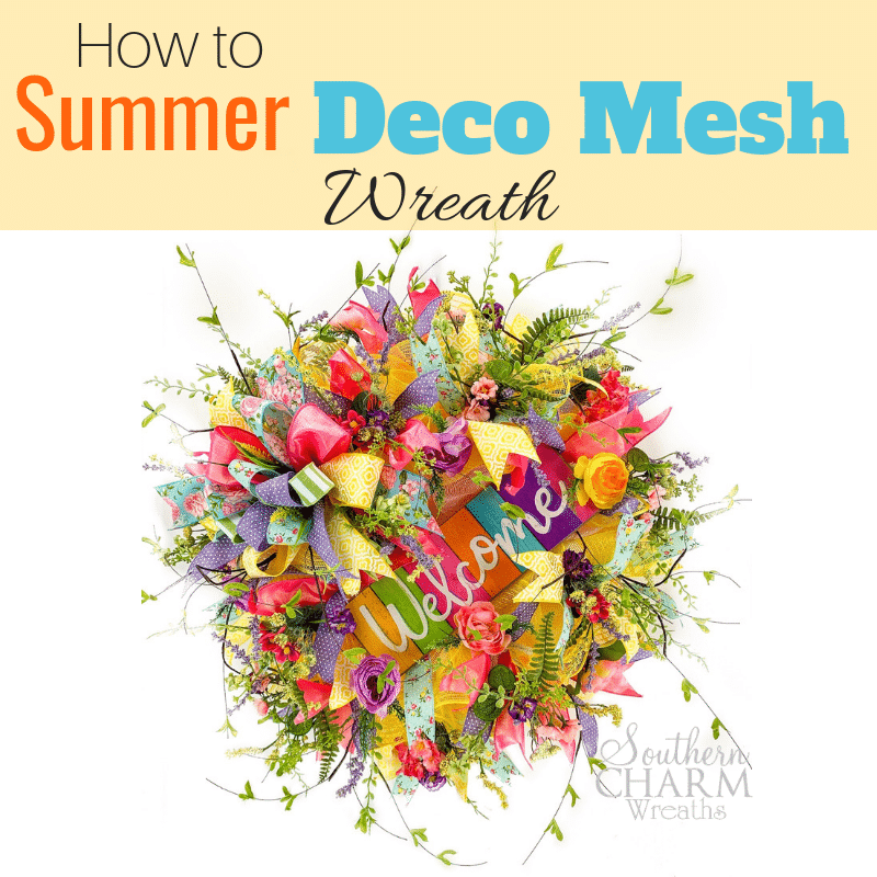 how to make a summer deco mesh wreath with two colors summer deco mesh wreath with two colors