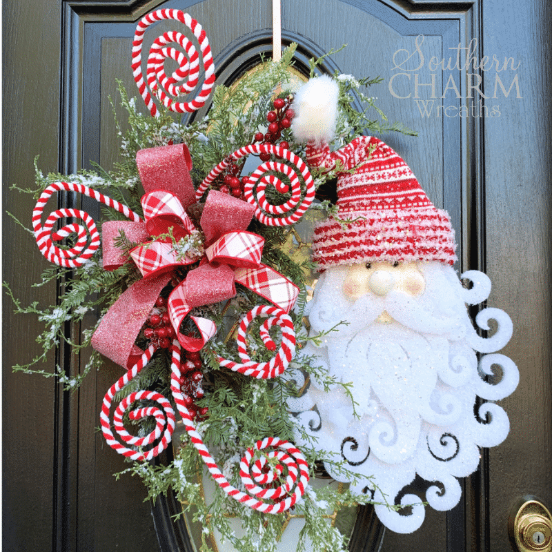 santa wreath for Christmas in july