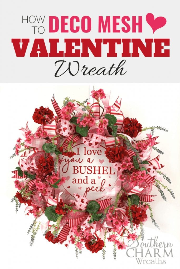 💗 Deco Mesh Rose Wreath Tutorial, Valentine's Day Wreath