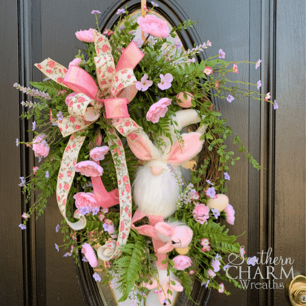 How To Make A Silk Flower Easter Gnome Wreath - Southern Charm Wreaths