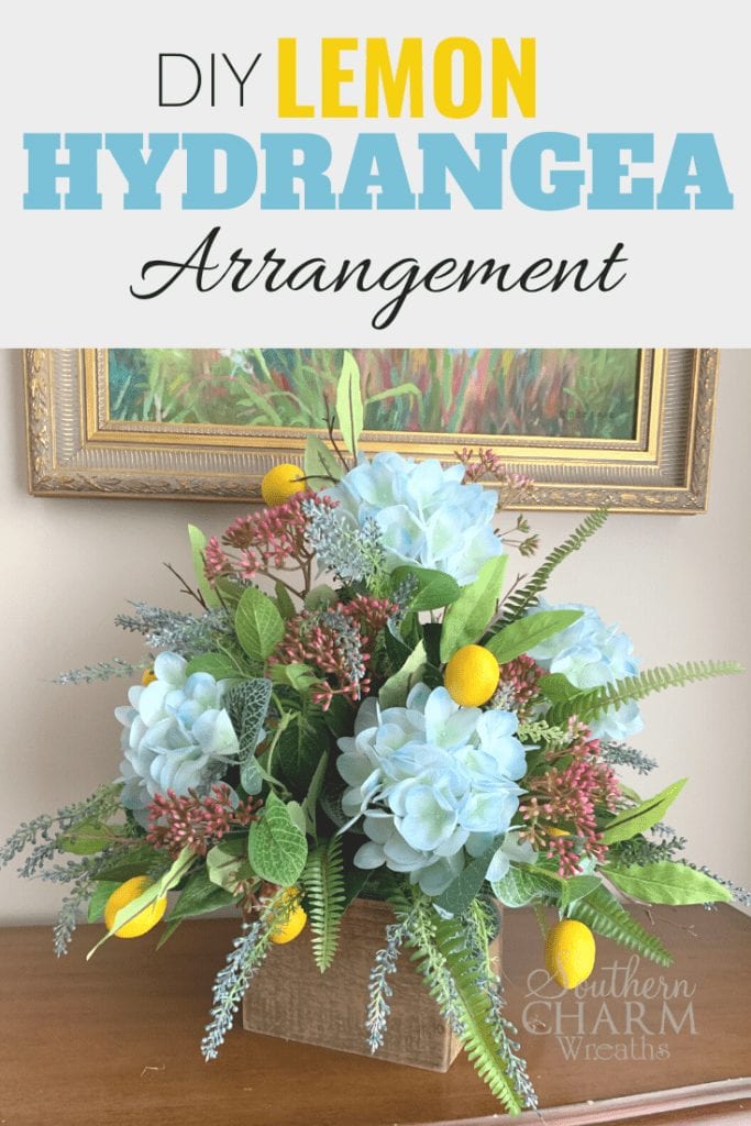 DIY Lemon and Hydrangea Arrangement