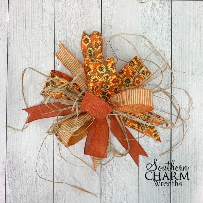 How To Make A Fall Multi Ribbon Bow With Raffia with Video