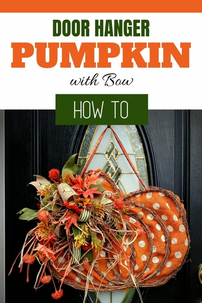 how to make a door hanger pumpkin with a bow