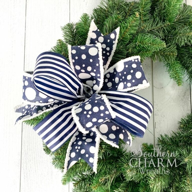 How To Make Bows For Wreaths Archives Southern Charm Wreaths   Blog How To Make A Bow With Two Pieces Of Ribbon 768x768 