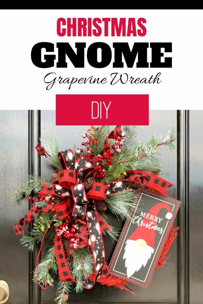 "DIY Christmas Gnome Grapevine Wreath"