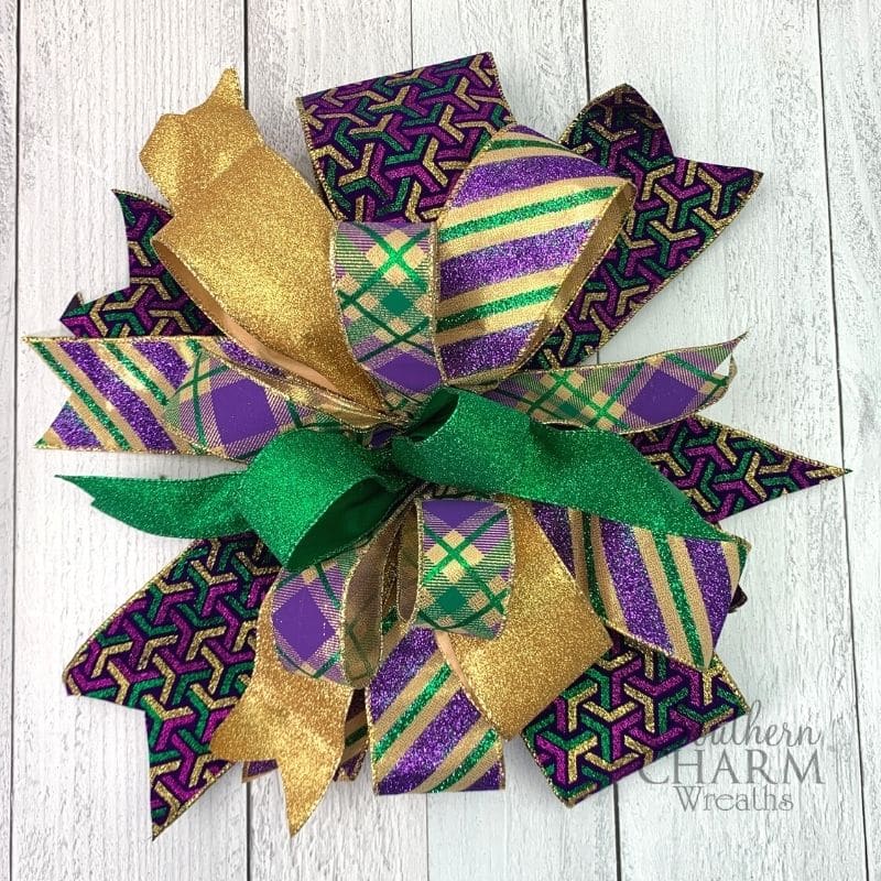 Mardi Gras Bows - Make a Pretty Multi-Ribbon Bow - Southern Charm