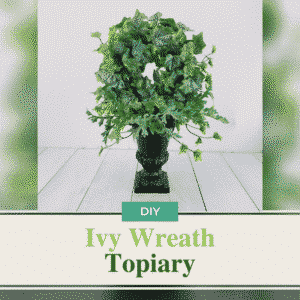 Ivy Wreath Topiary in a black container