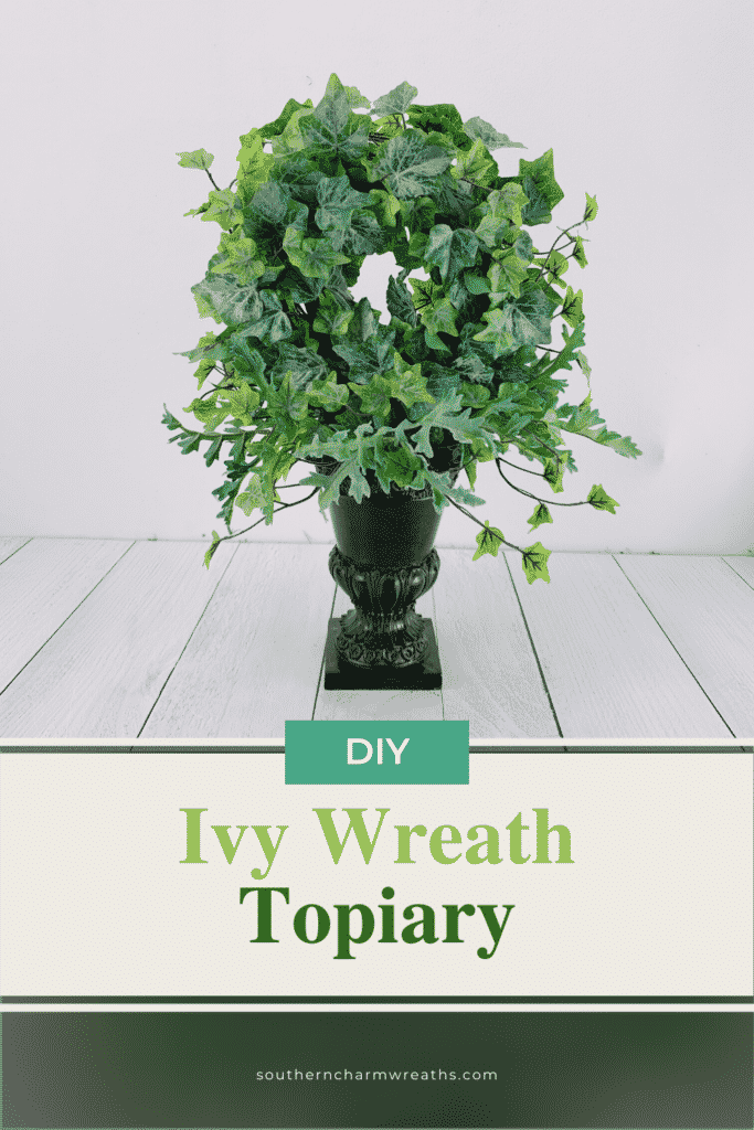 DIY Ivy wreath topiary