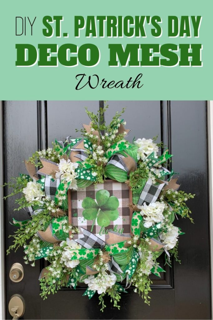 DIY Deco Mesh St. Patrick's Day Door Wreath