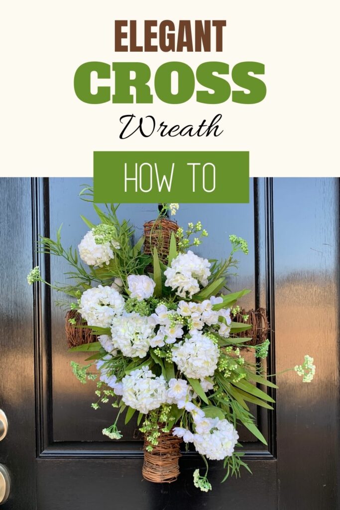 Spring cross wreath for easter or graveside decor